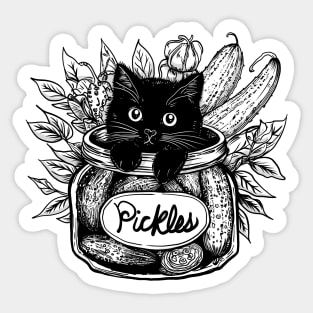 Kitty in a Pickle Jar Sticker